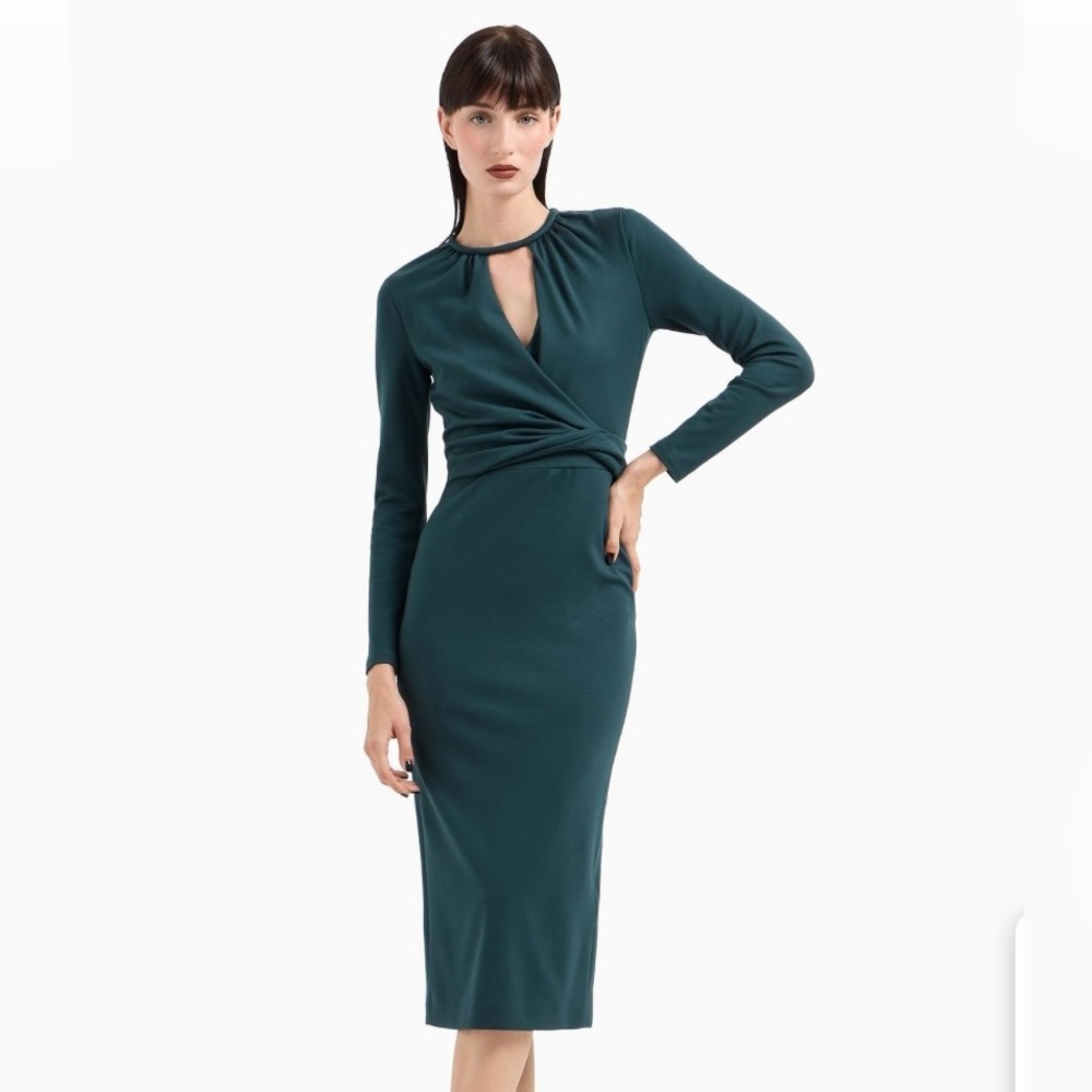 Georgio Armani green ASV midi dress size 42 new with tags